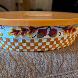 Temptations Orange Ceramic Serving Platter